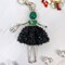 Wrapables Hanging Fashionista Doll Keychain, Crystal Rhinestone Keyring Bag Charm, Festive Green
